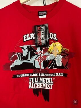 Vintage 2004 Fullmetal Alchemist Anime Manga TV Promo Red T Shirt NWT Rare XL